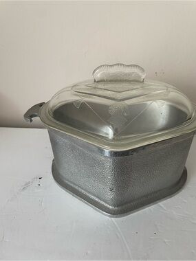 Vtg Guardian Service Triangle Aluminum W Glass Lid